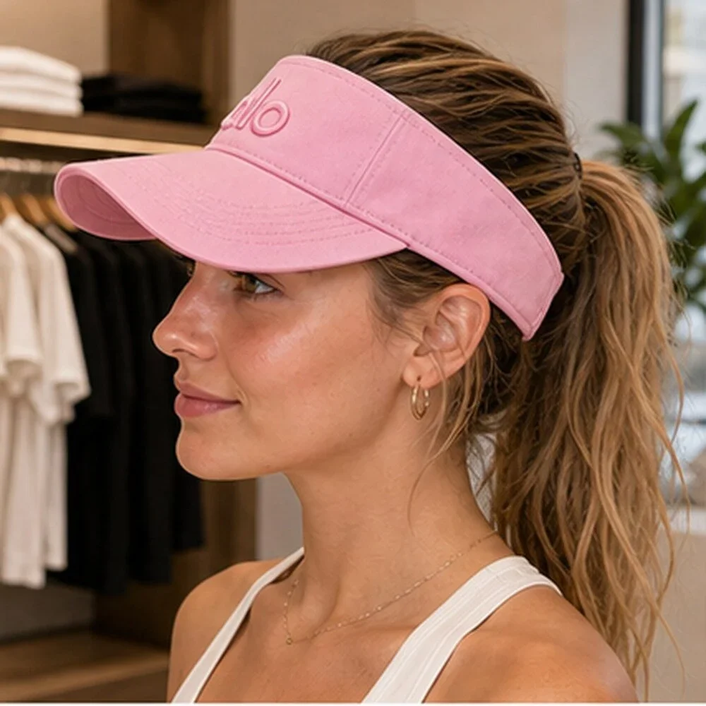 ALO Yoga Pink Workout Open Top Visor Hat NWT